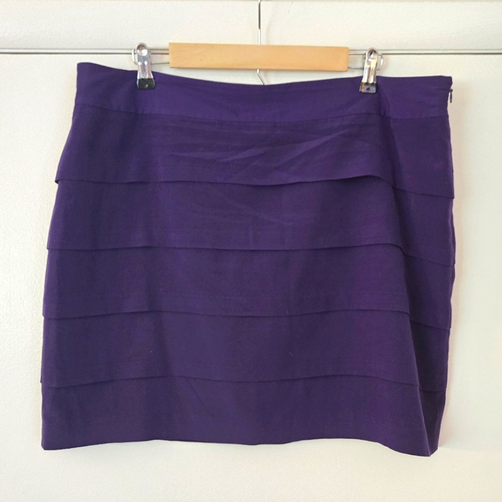 Loft Purple Tiered Miniskirt Size 16